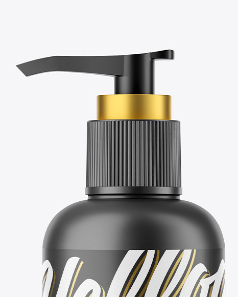 Matte Plastic Bottle with Pump Mockup