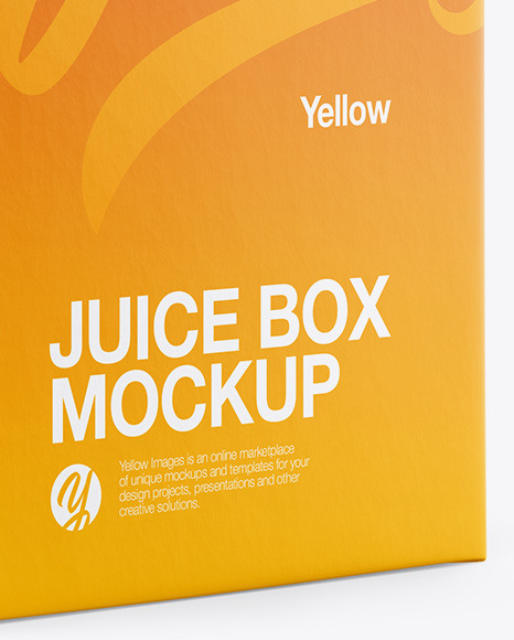 Juice Box Mockup - Half Side view