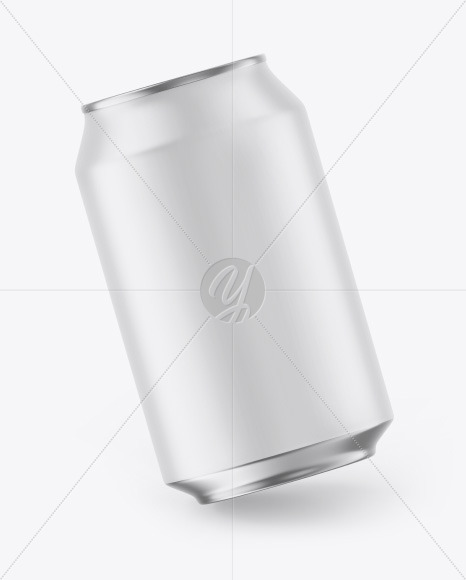 Metallic Drink Can w/ Matte Finish Mockup