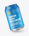 Metallic Drink Can w/ Matte Finish Mockup