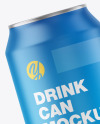 Metallic Drink Can w/ Matte Finish Mockup