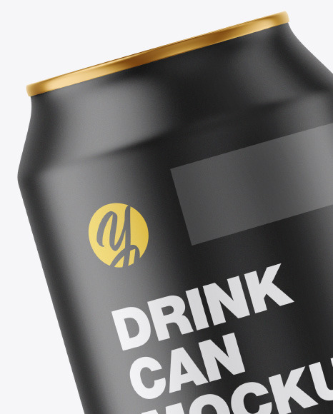 Metallic Drink Can w/ Matte Finish Mockup