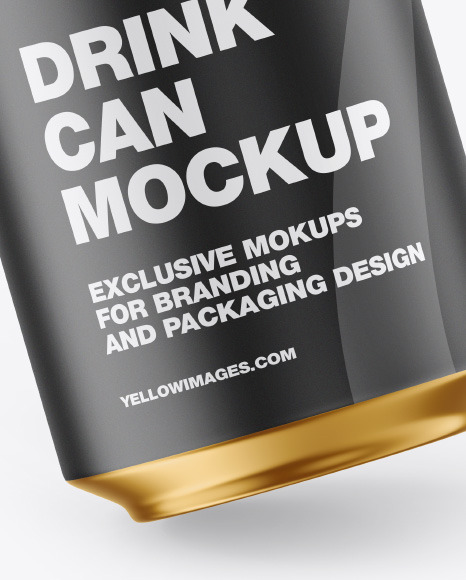 Metallic Drink Can w/ Matte Finish Mockup