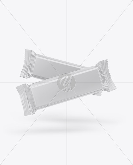 Two Glossy Snack Bars Mockup