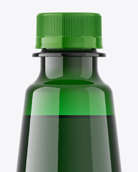 Green Plastic Dark Beer Bottle Mockup