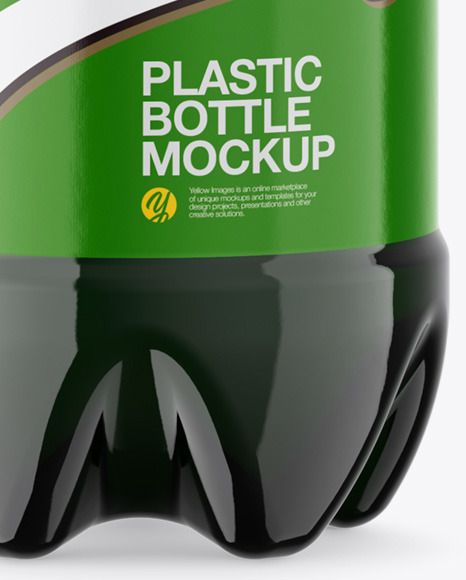 Green Plastic Dark Beer Bottle Mockup