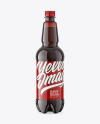 Amber Plastic Dark Beer Bottle Mockup