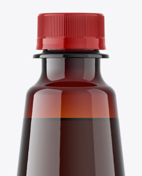 Amber Plastic Dark Beer Bottle Mockup