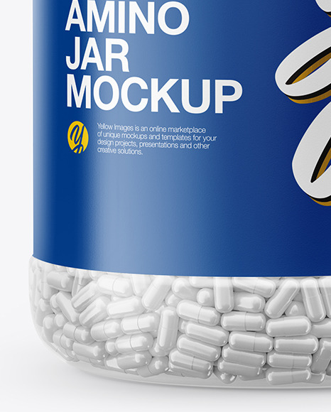 Clear Amino Jar Mockup Clear Amino Jar Mockup