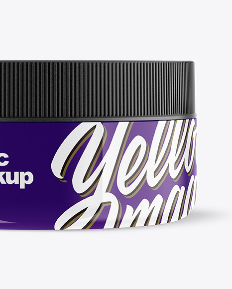 Glossy Cosmetic Jar Mockup - Front View