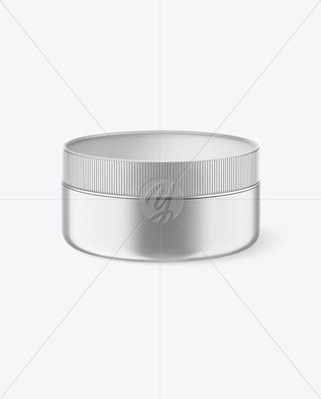 Metallic Cosmetic Jar Mockup - High-Angle Shot