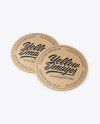 Kraft Beverage Coasters Mockup