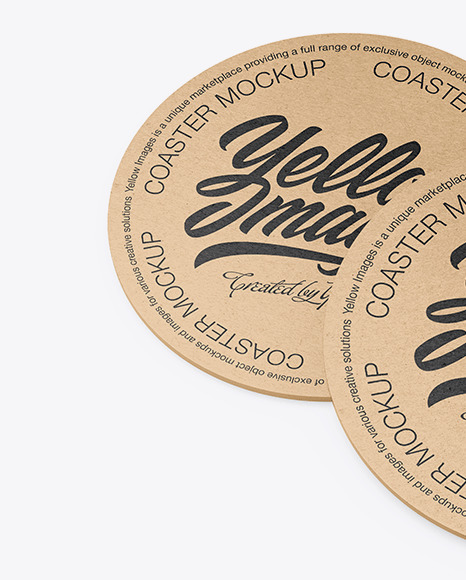 Kraft Beverage Coasters Mockup