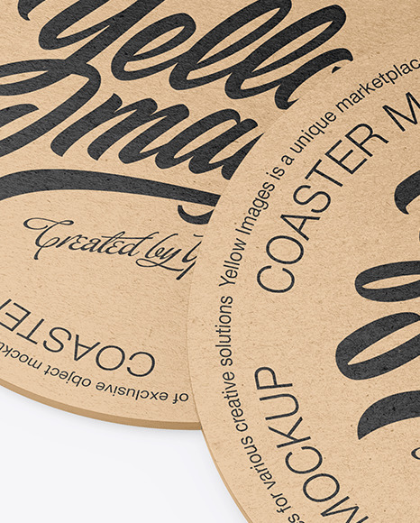 Kraft Beverage Coasters Mockup