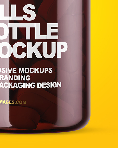 Colored Pills Bottle Mockup