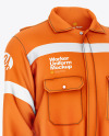 Worker Uniform Mockup - Front Half Side View