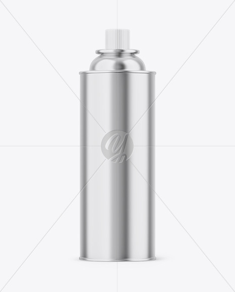 Glossy Metallic Aerosol Can Mockup