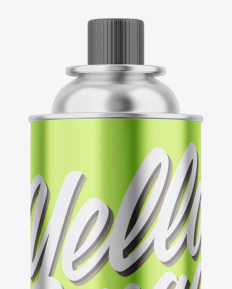 Glossy Metallic Aerosol Can Mockup