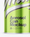 Glossy Metallic Aerosol Can Mockup