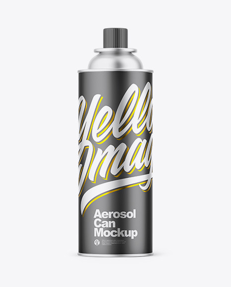 Matte Metallic Aerosol Can Mockup