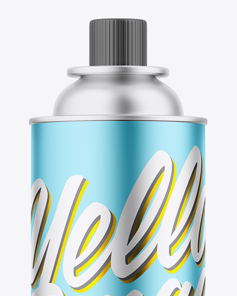 Matte Metallic Aerosol Can Mockup