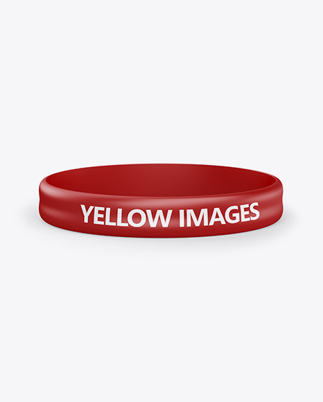 Glossy Silicone Wristband Mockup