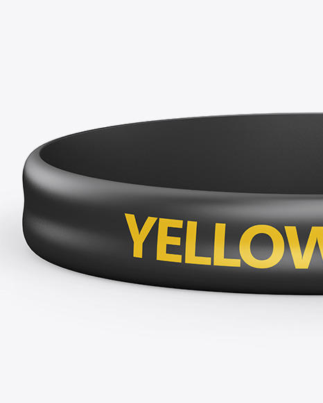 Glossy Silicone Wristband Mockup