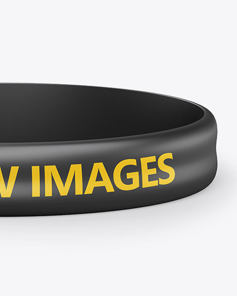 Glossy Silicone Wristband Mockup