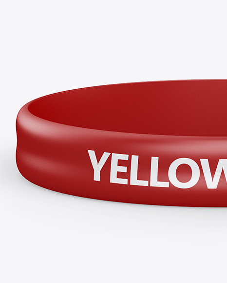 Glossy Silicone Wristband Mockup