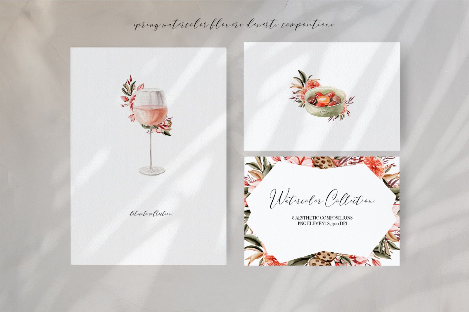 Spring in Paris Watercolor collection, spring clipart