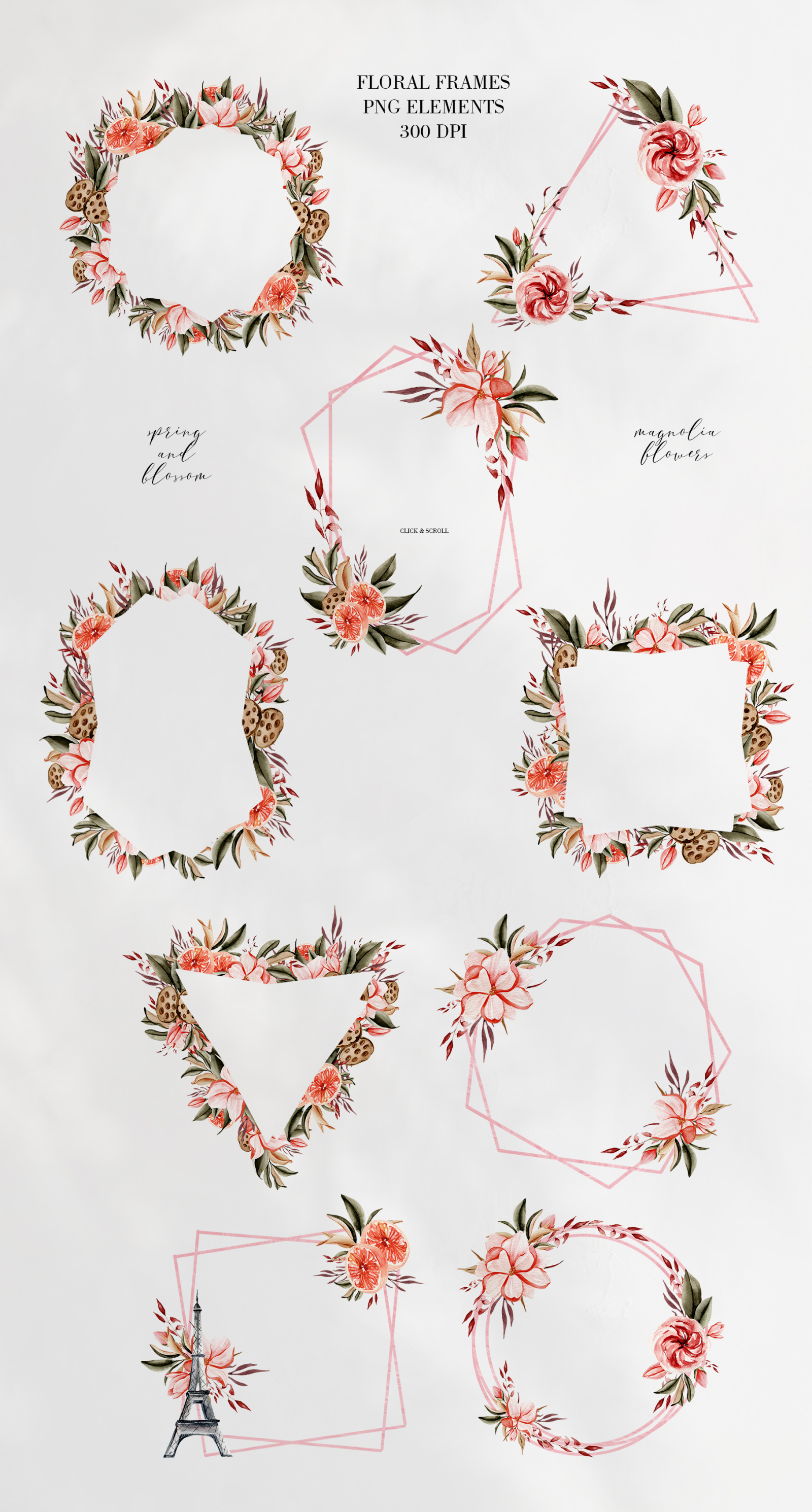Spring in Paris Watercolor collection, spring clipart Spring in Paris Watercolor collection, spring clipart