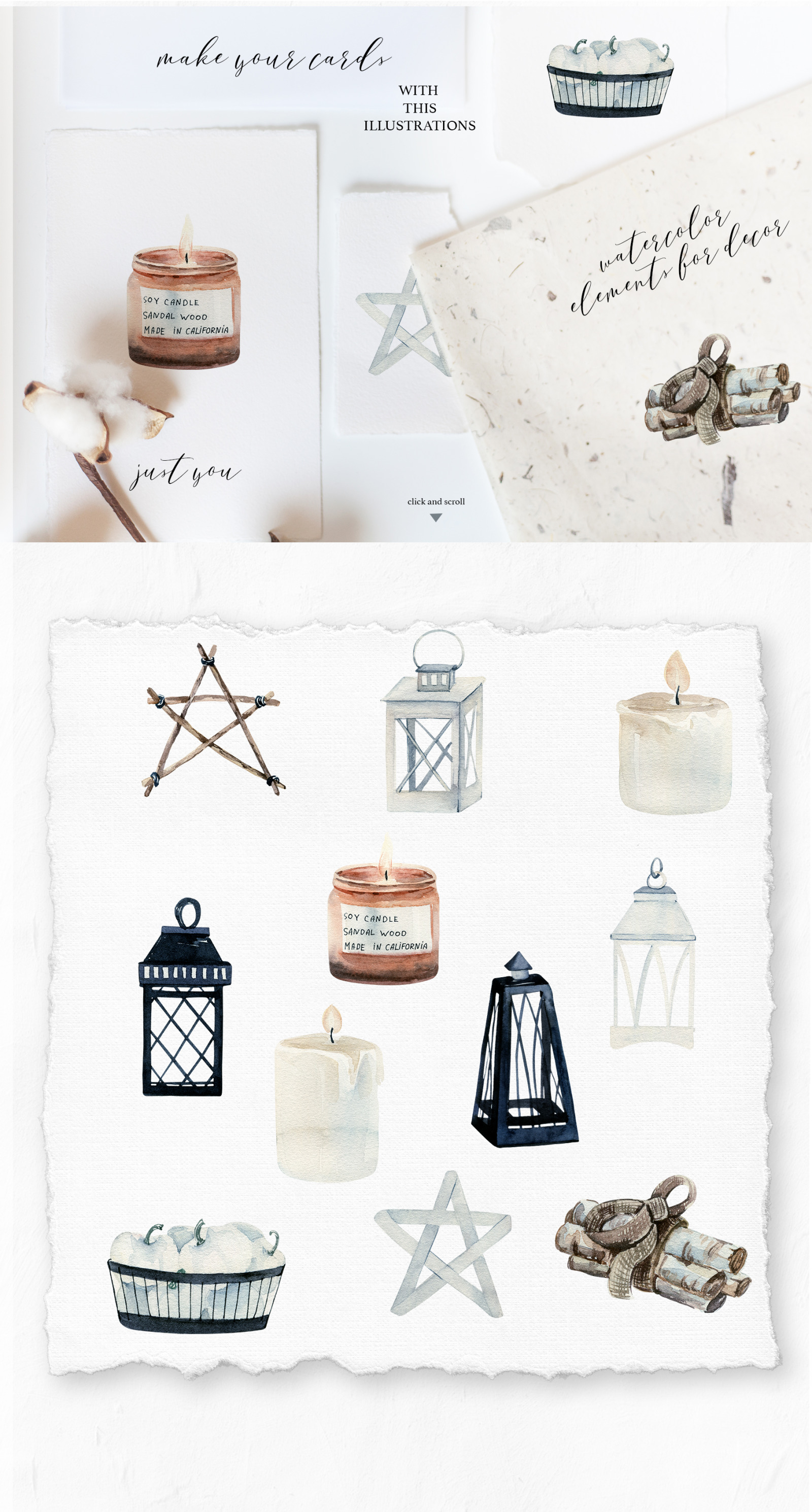 Winter Season Watercolor collection, fashioon, foods watercolor christmas elements Winter Season Watercolor collection, fashioon, foods watercolor christmas elements