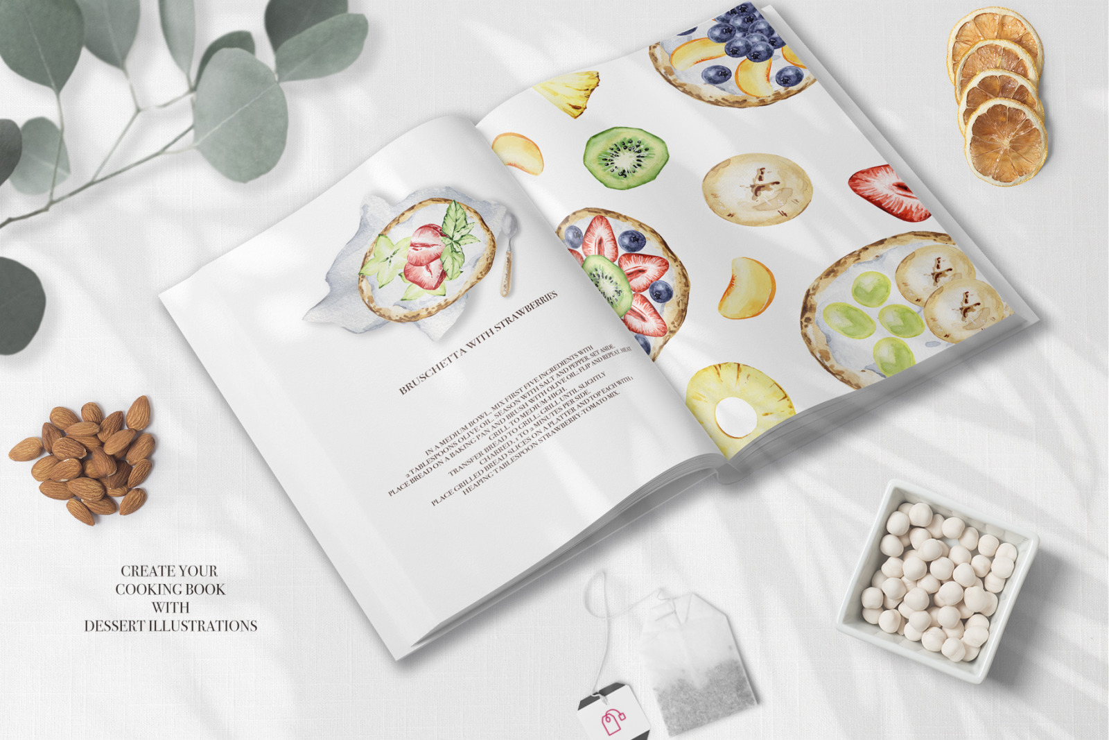 Sweet Life - watercolor clipart, watercolor food dessert illustrations