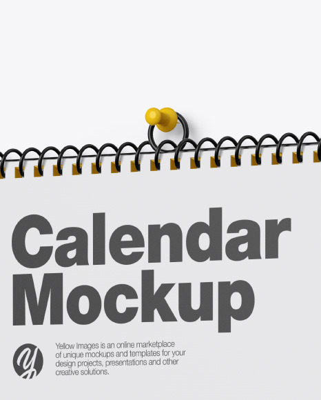 Matte Wall Calendar w/ Pin Mockup