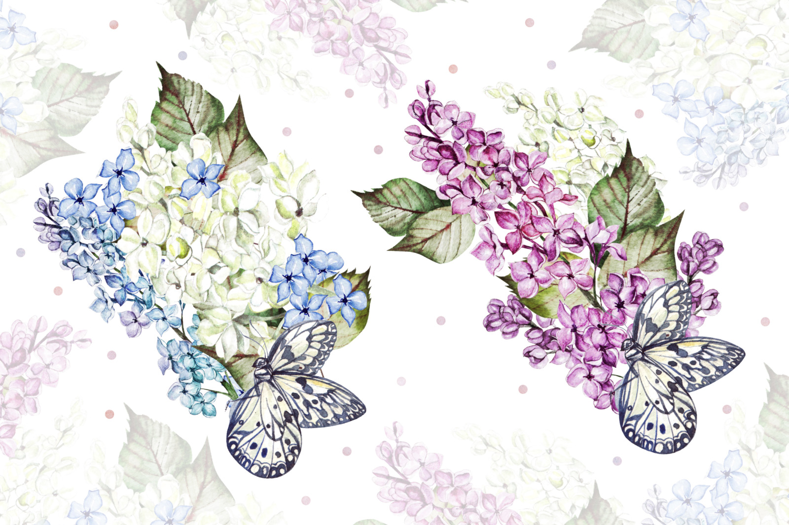 Hand Drawn Watercolor LILAC