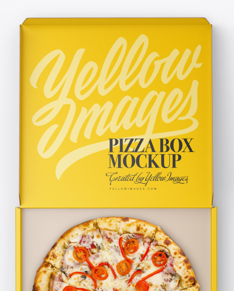 Opened Matte Pizza Box Mockup