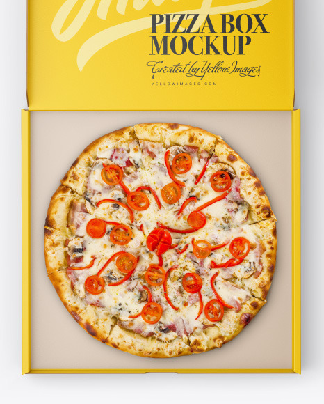 Opened Matte Pizza Box Mockup