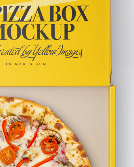 Opened Matte Pizza Box Mockup