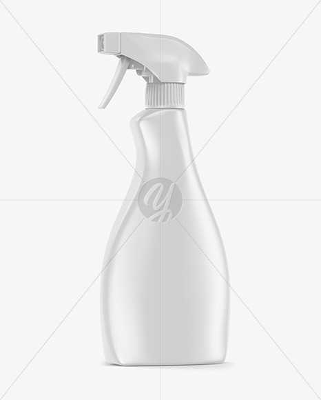 Glossy Spray Bottle Side View Mockup