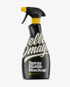 Glossy Spray Bottle Side View Mockup