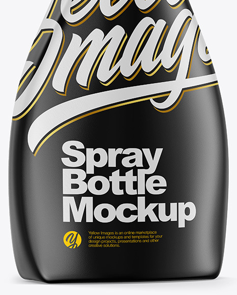 Glossy Spray Bottle Side View Mockup