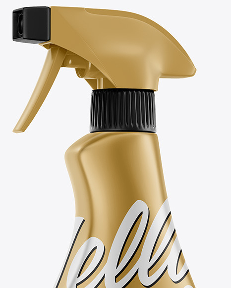 Metallic Spray Bottle Side View Mockup