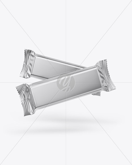 Two Metallic Snack Bars Mockup