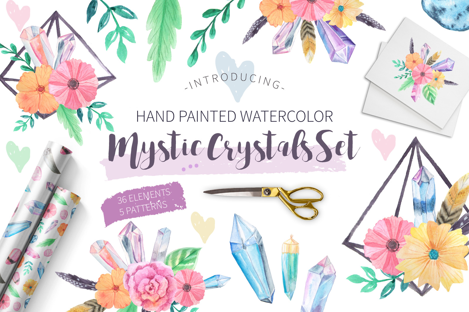 Watercolor Mystic Crystals Set Watercolor Mystic Crystals Set