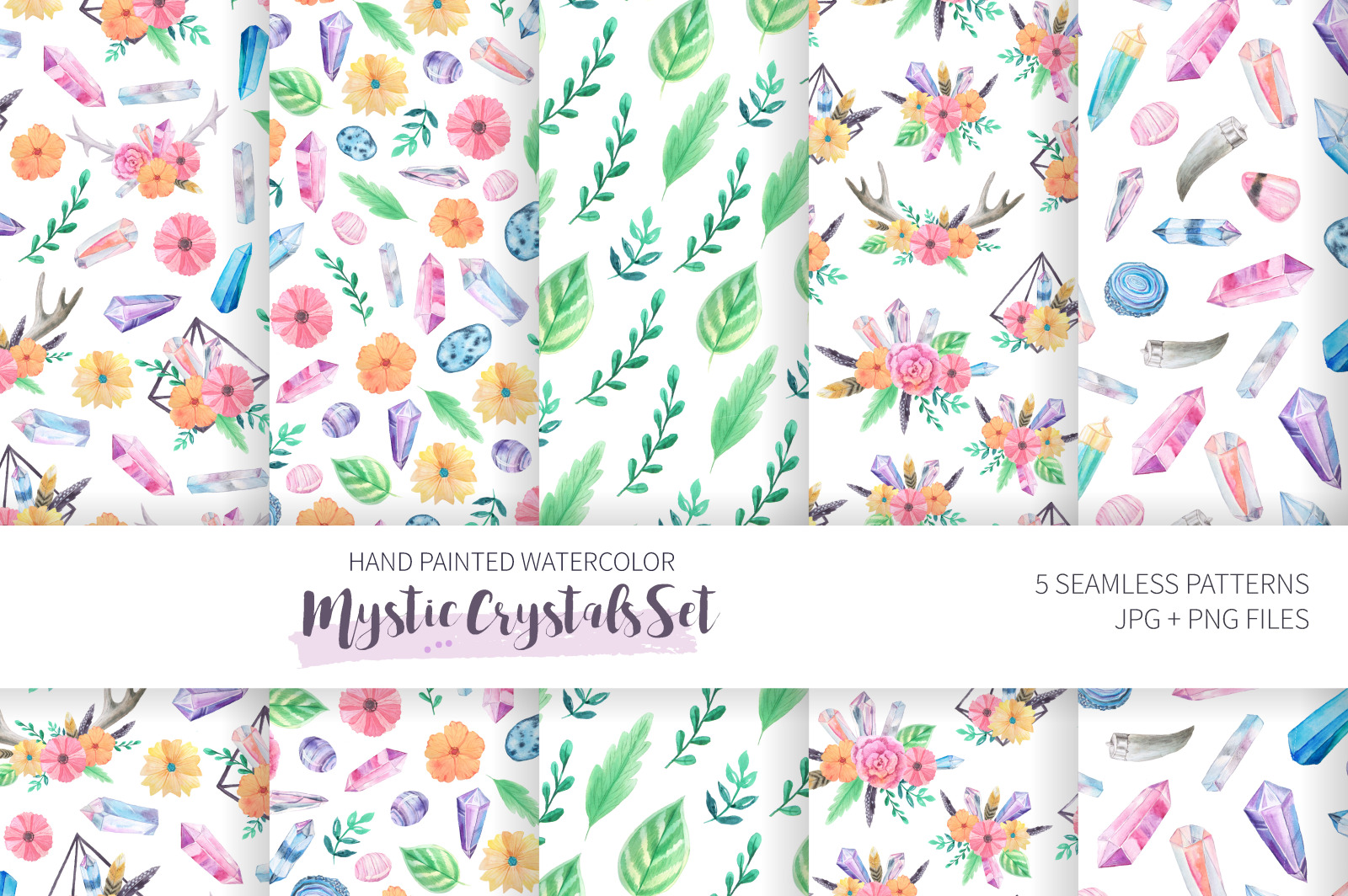 Watercolor Mystic Crystals Set Watercolor Mystic Crystals Set