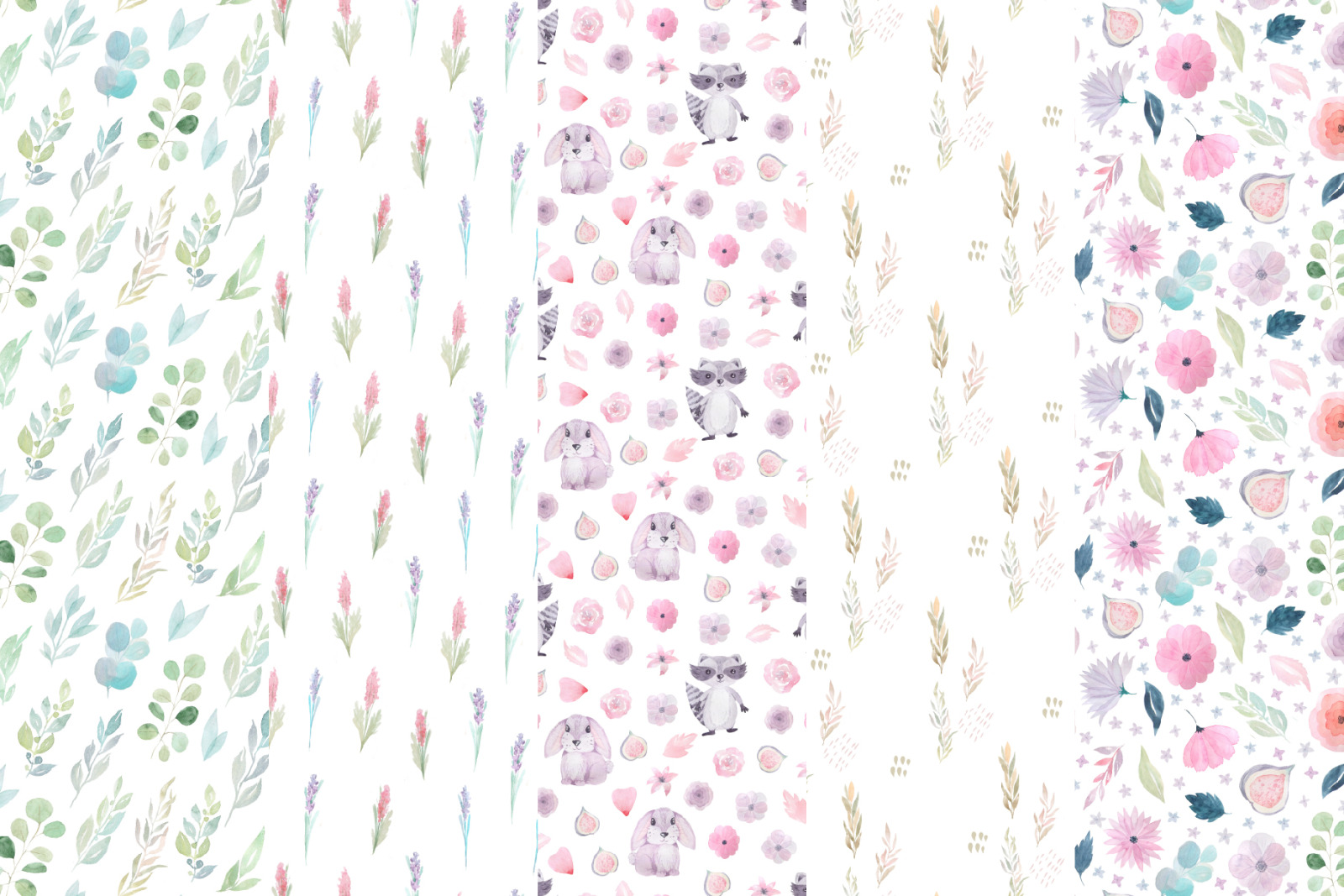 15 Morning Meadow Seamless Patterns