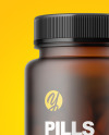 Frosted Amber Pills Bottle Mockup