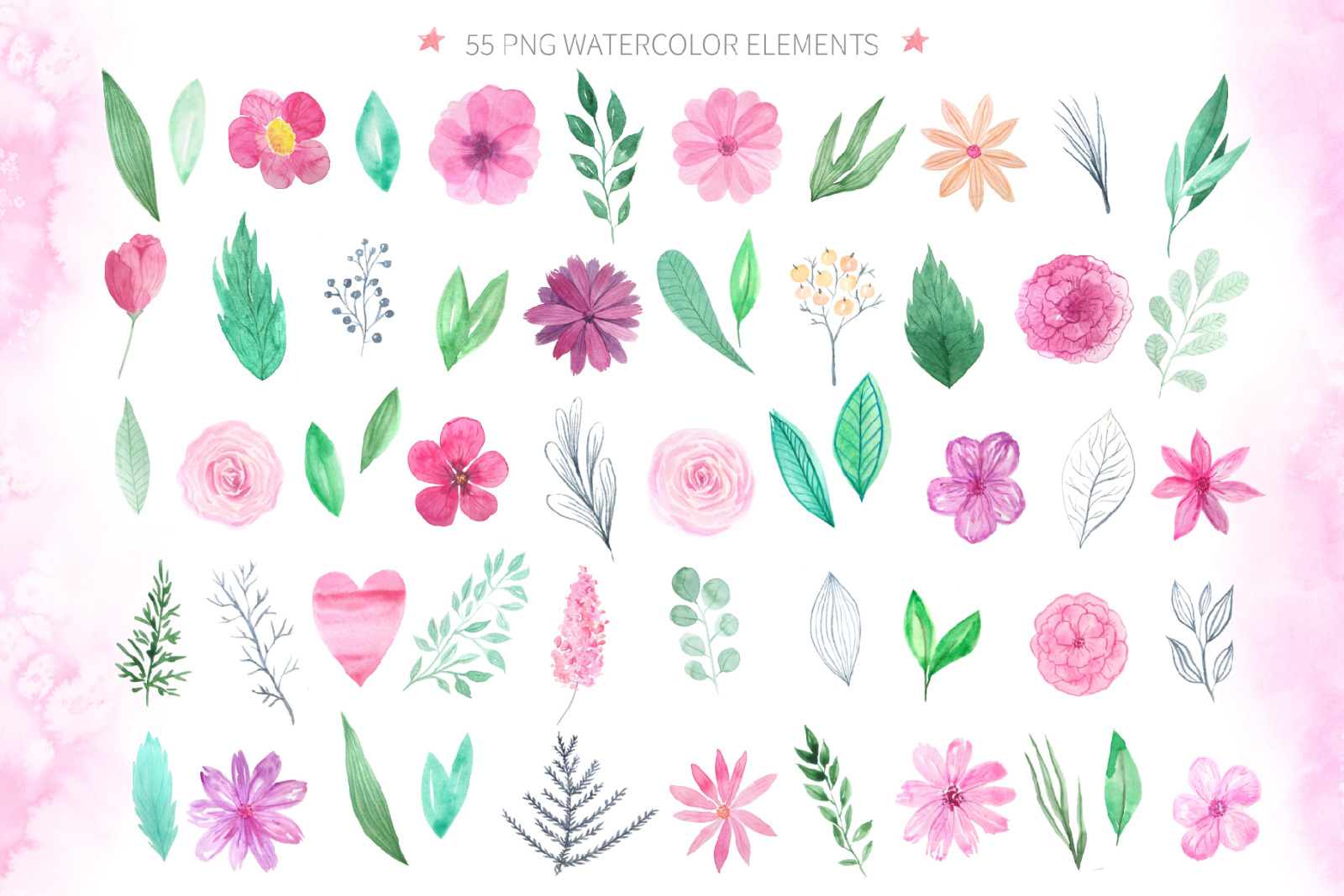Watercolor Unicorn Design Set Watercolor Unicorn Design Set