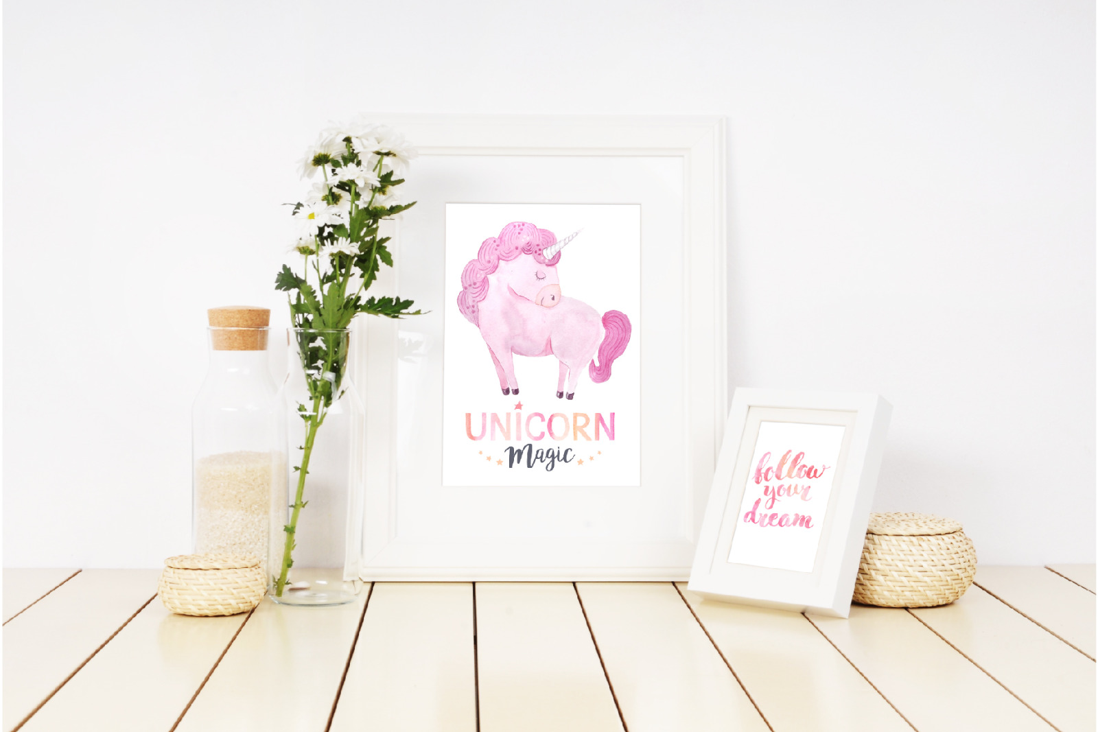 Watercolor Unicorn Design Set