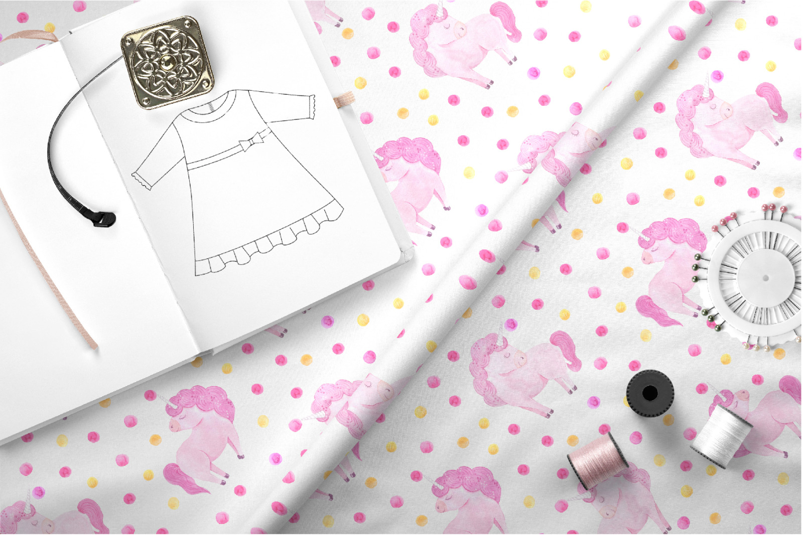 Watercolor Unicorn Design Set Watercolor Unicorn Design Set